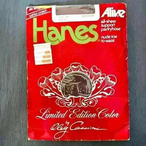 VTG 80’s Hanes Oleg‎ Cassini Pantyhose  Limited Edition Cordovan/Burgandy Size C